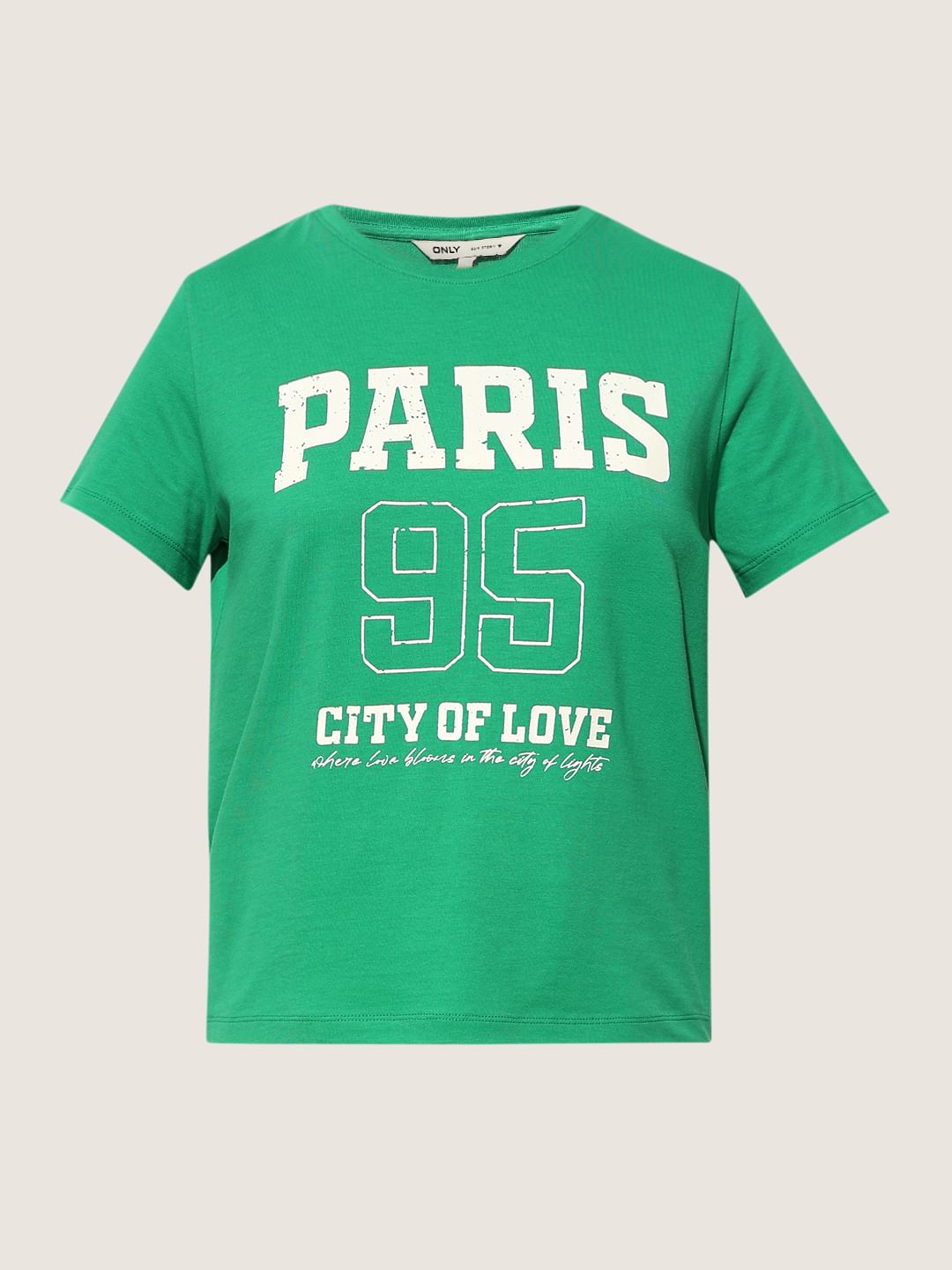 Green Varsity Printed Cotton T-Shirt