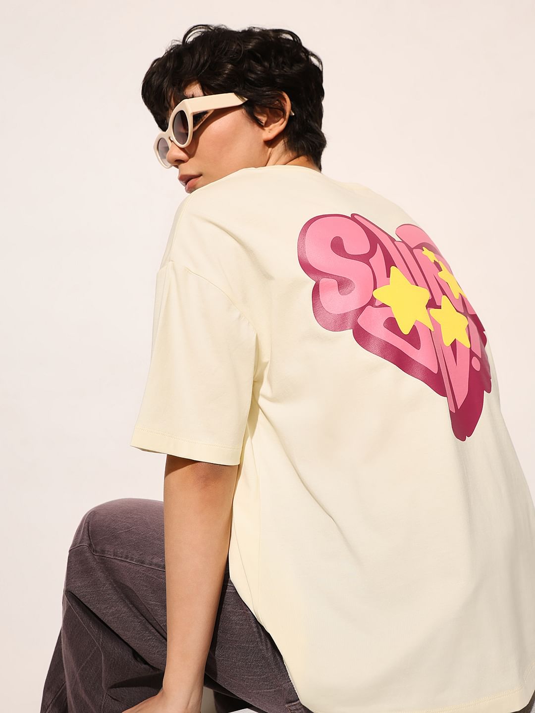 Cream Cotton T-Shirt