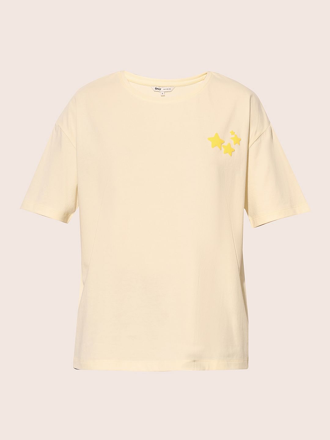 Cream Cotton T-Shirt