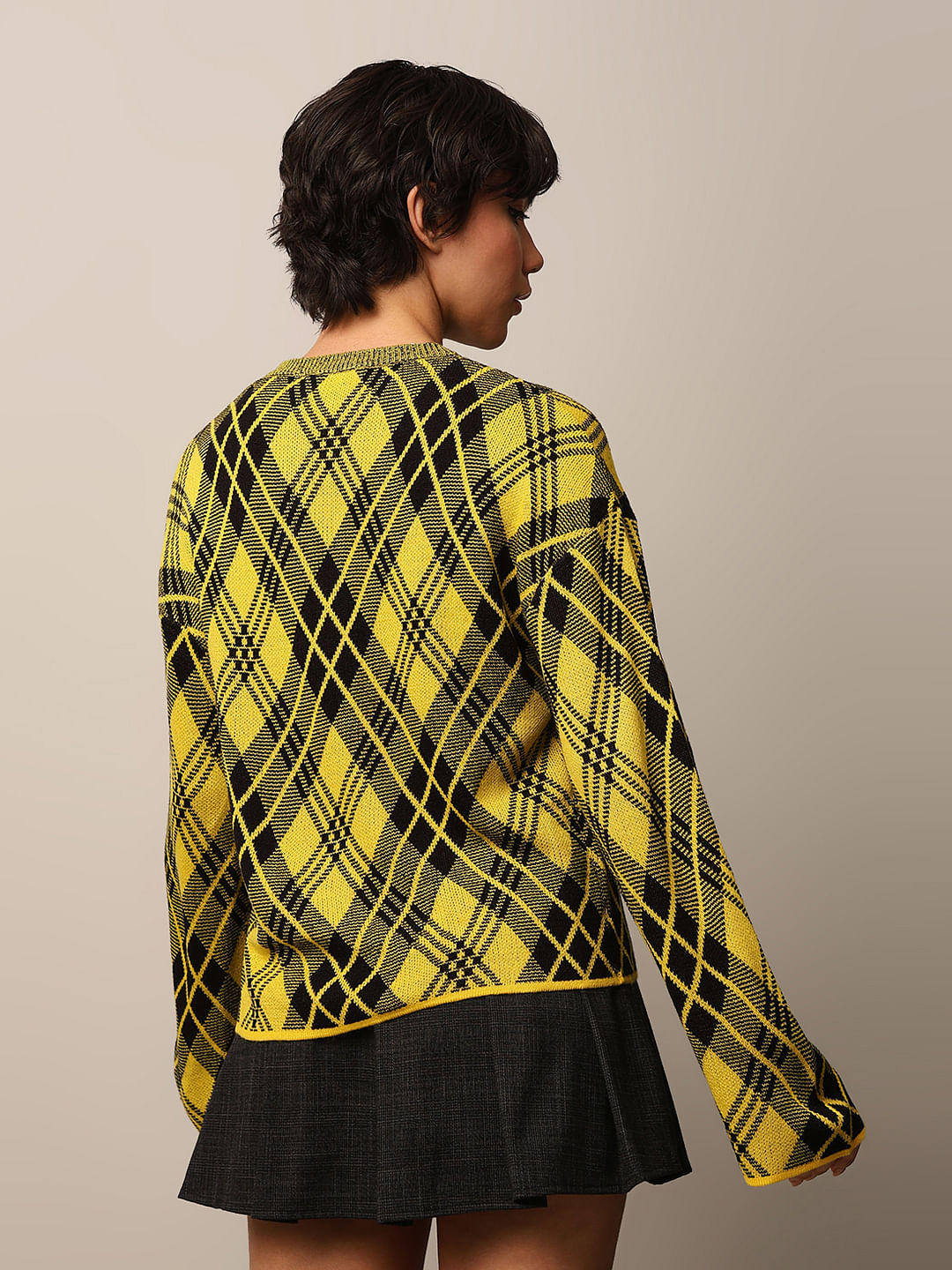 Yellow Jacquard Pullover