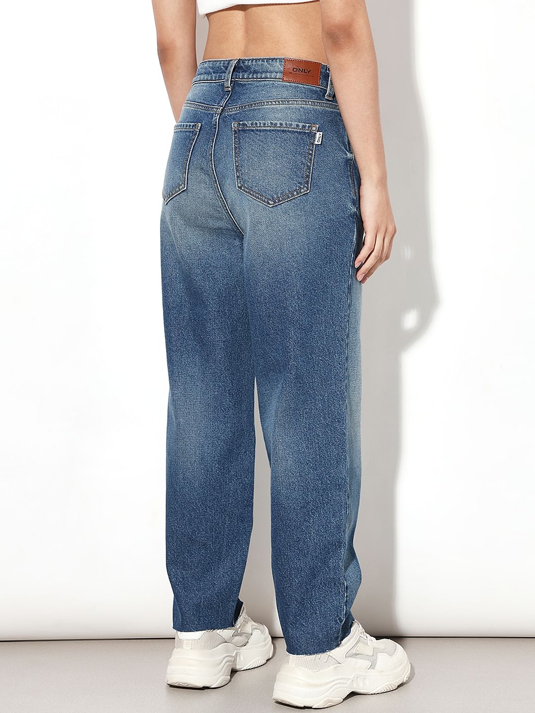 Blue High Rise Slouchy Fit Jeans