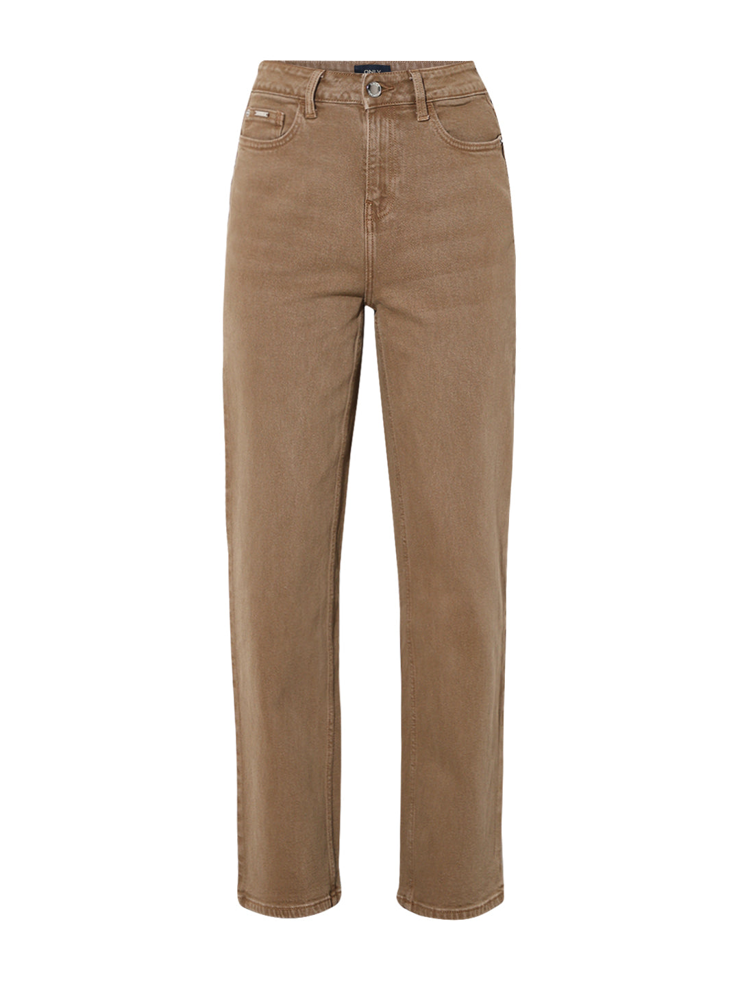 Brown High Rise Straight Fit Jeans