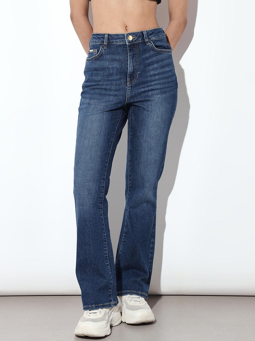 Dark Blue High Rise Paola Flared Jeans