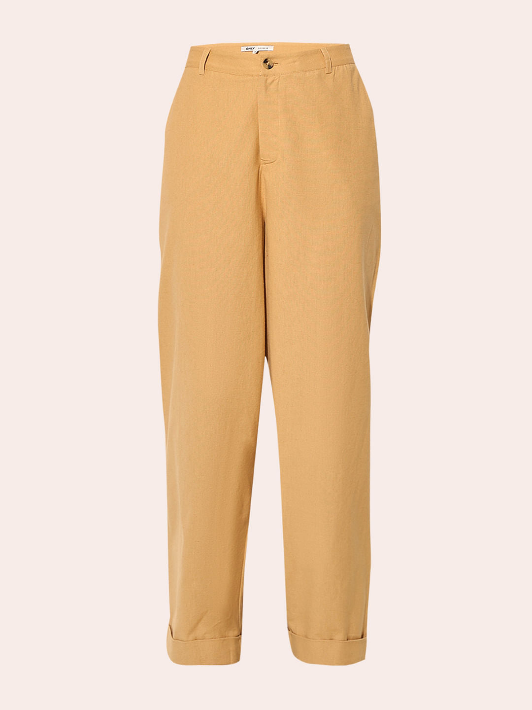 Brown High Rise Loose Fit Pants