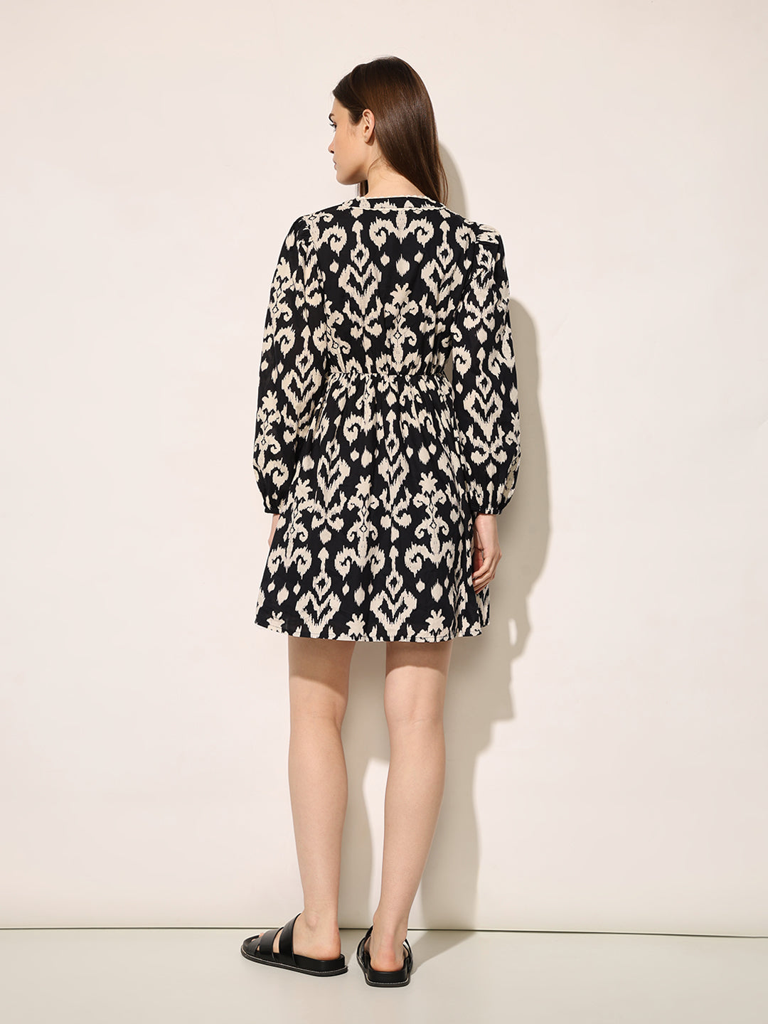 Black Printed Mini Dress