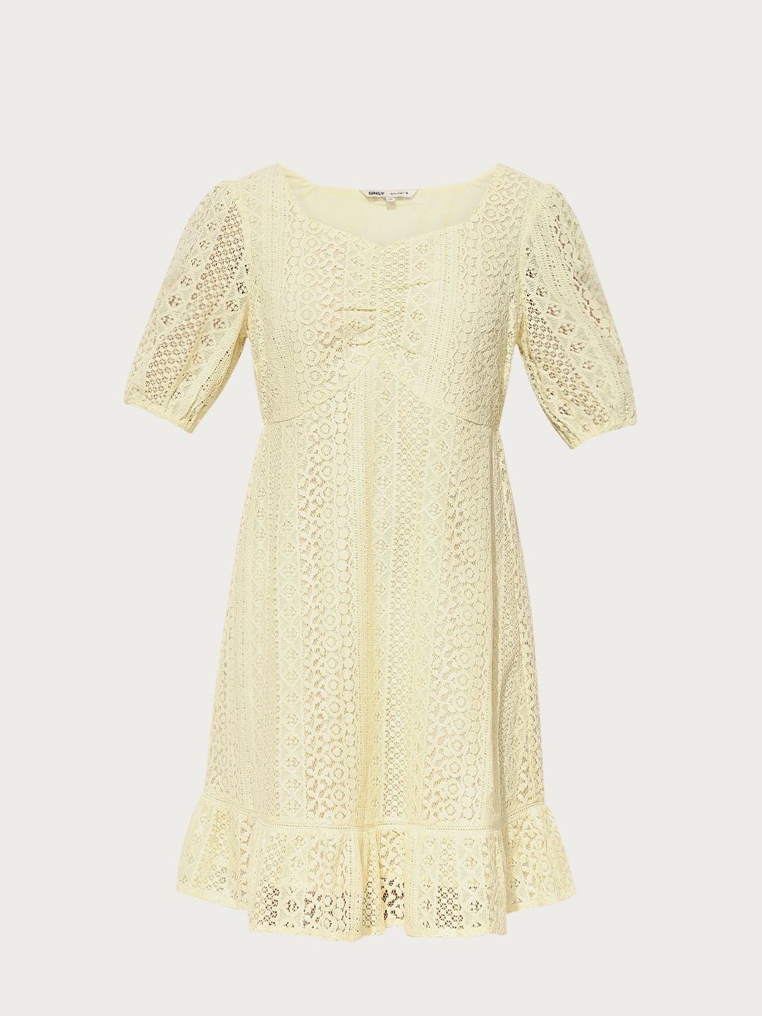 Pale Yellow Lace Dress