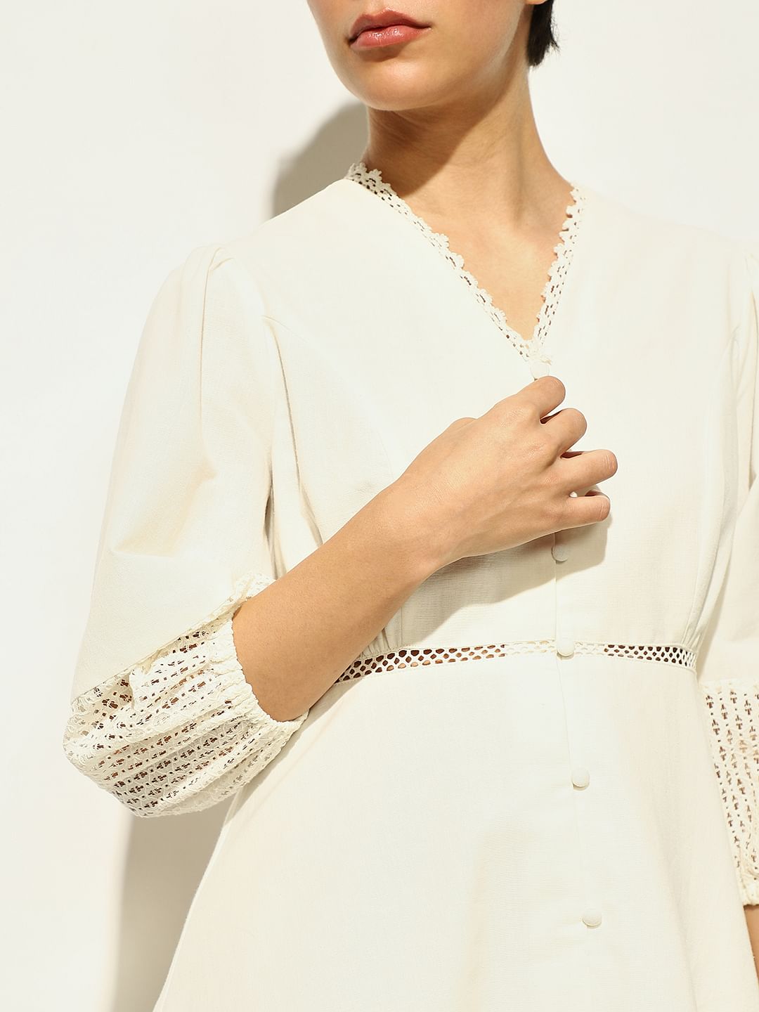 White Pleated Mini Dress