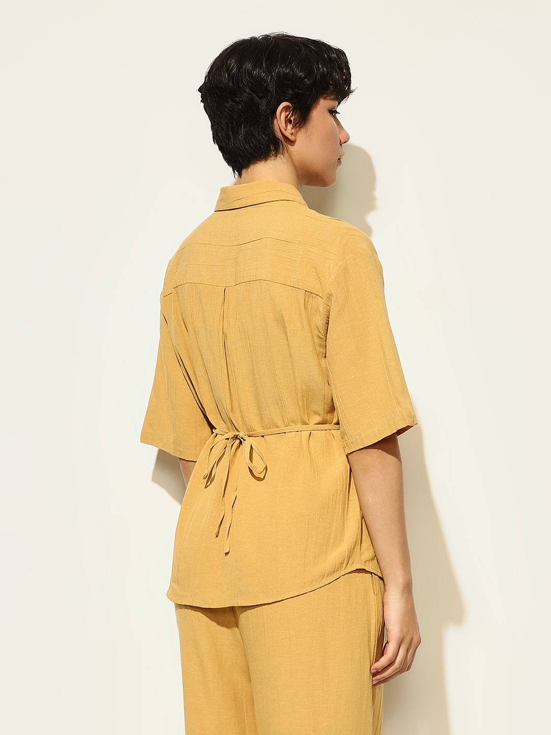 Mustard Cotton Co-Ord Set Shirt