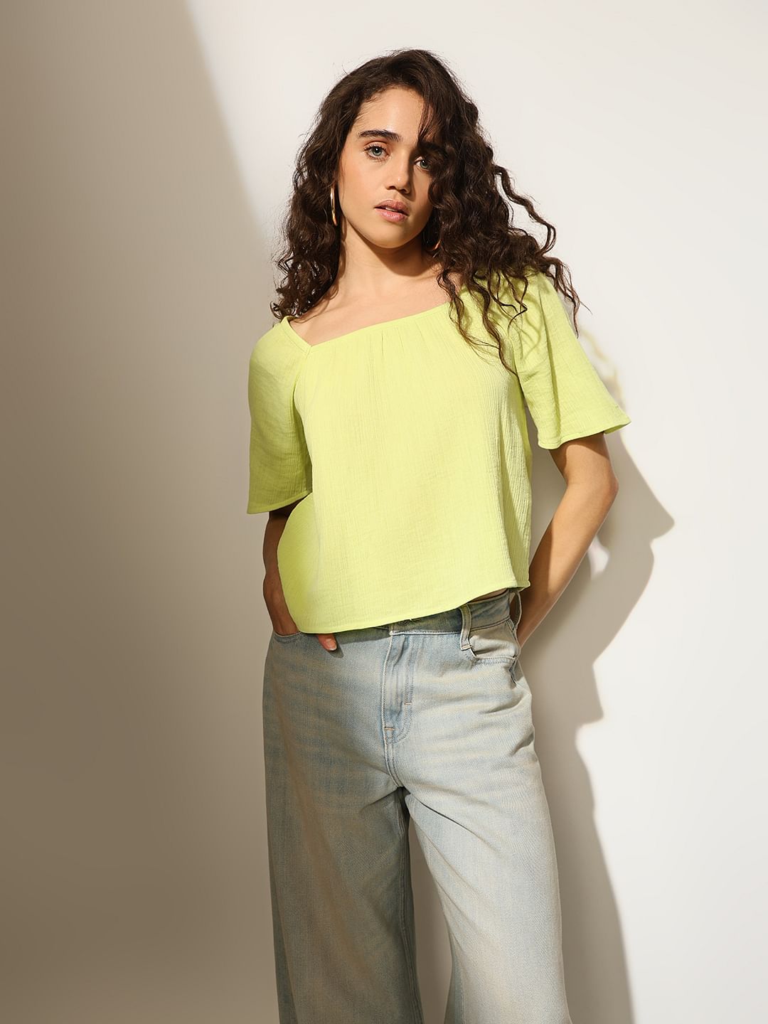 Lime Yellow Cotton Top