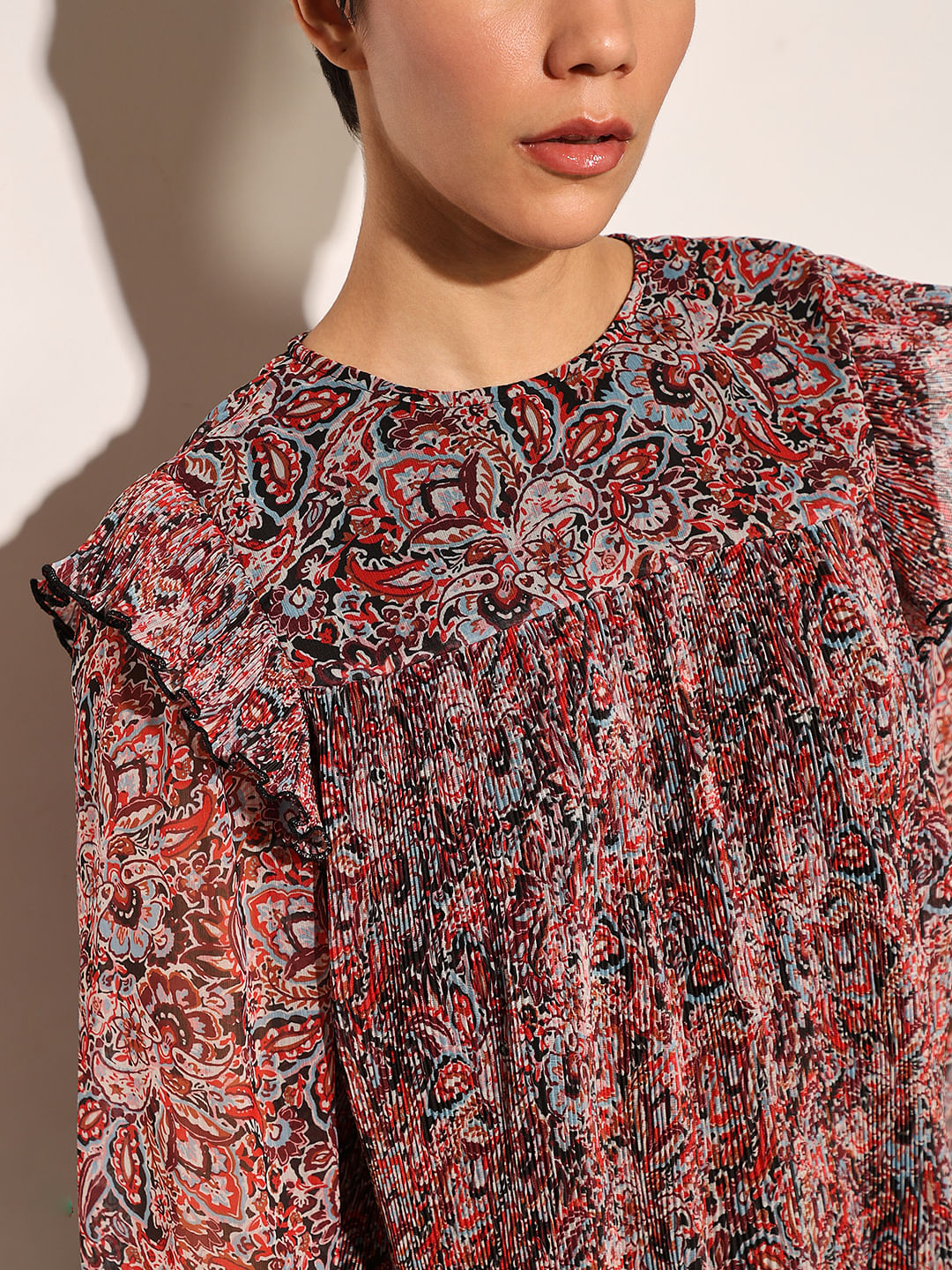 Multi-Colour Printed Chiffon Top