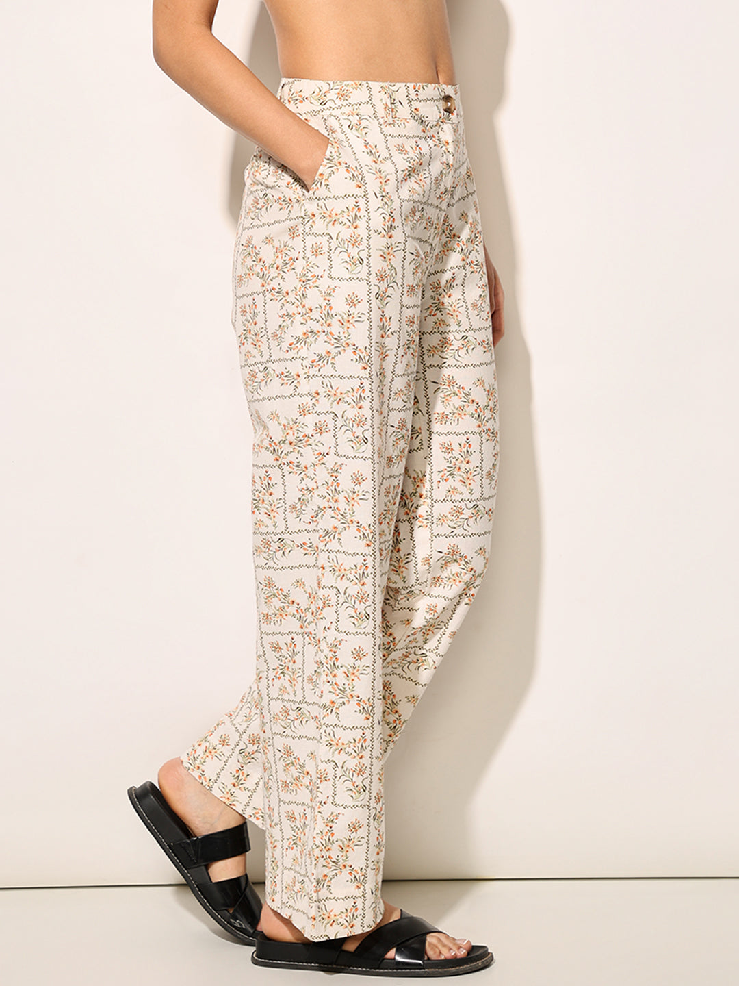 Beige Floral Co-ord Set