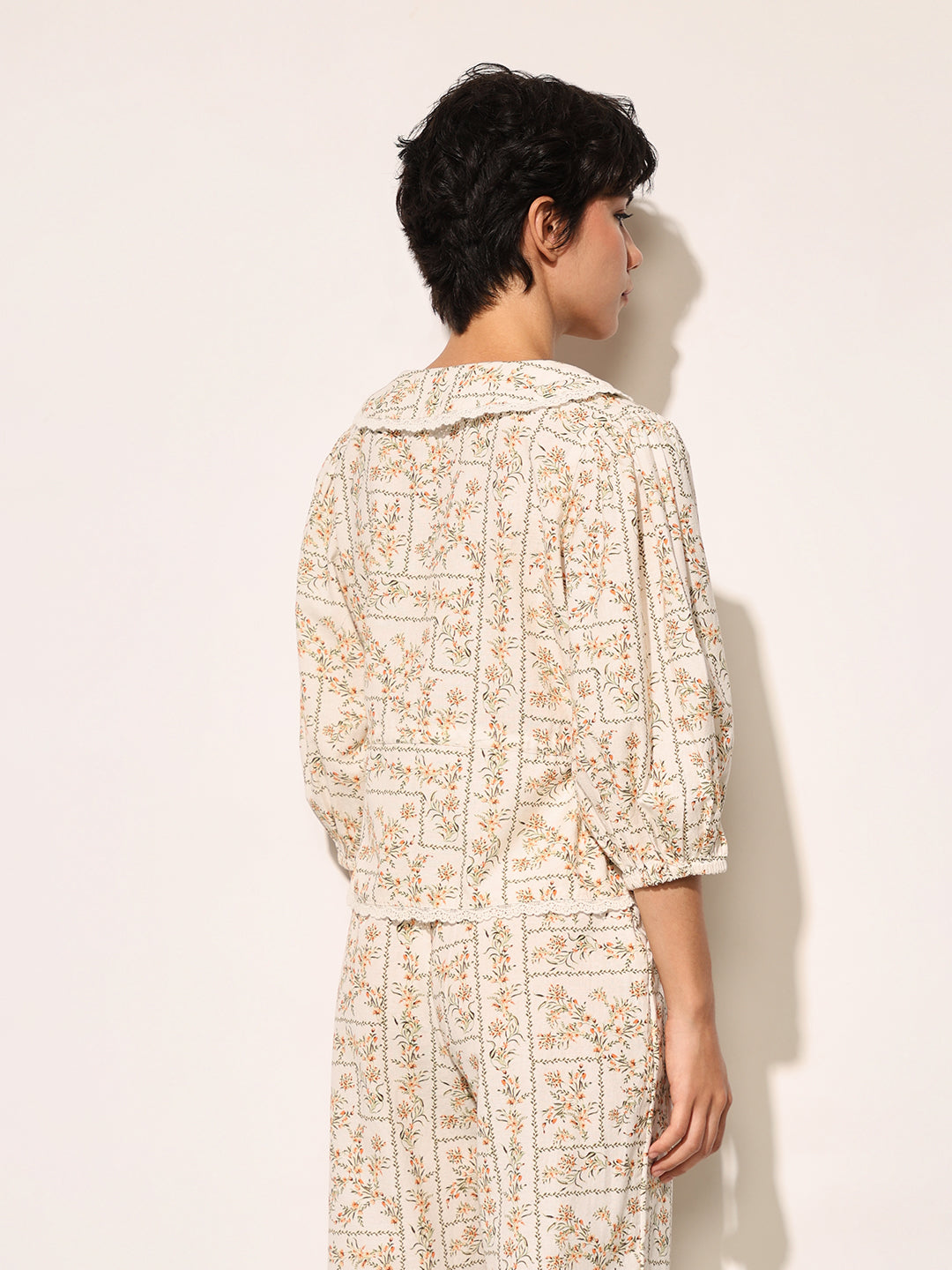 Beige Floral Co-ord Set