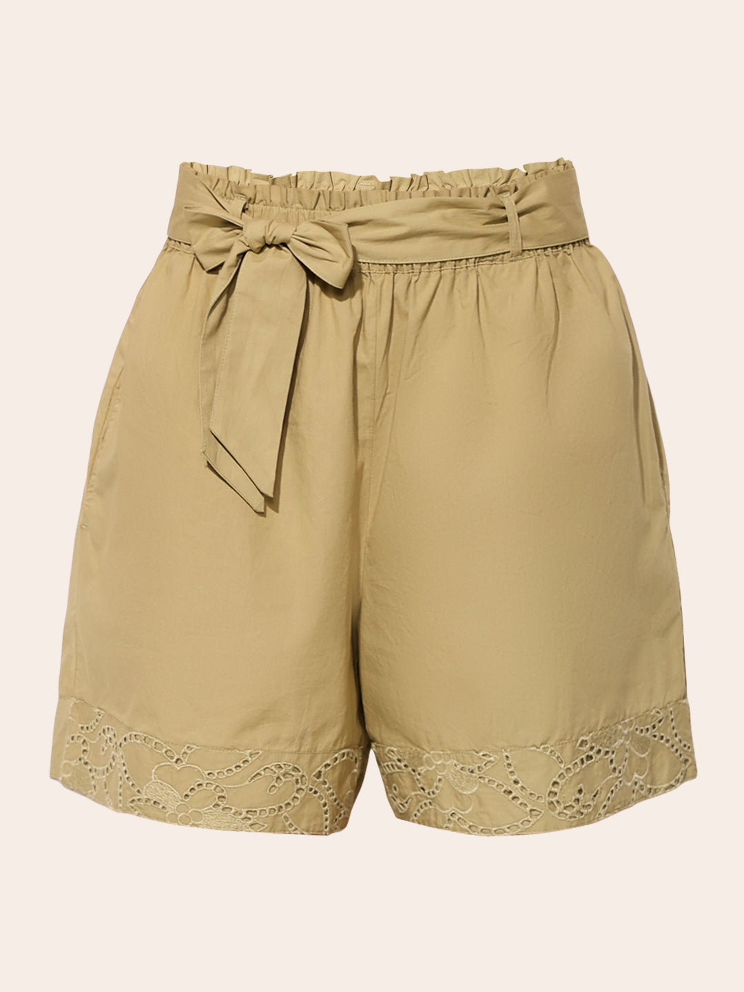 Khaki Top & Shorts Co-ord Set