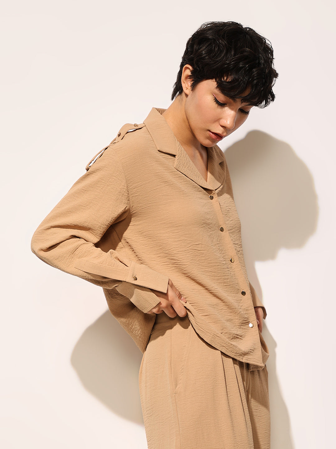 Brown Regular Fit Co-ord Set