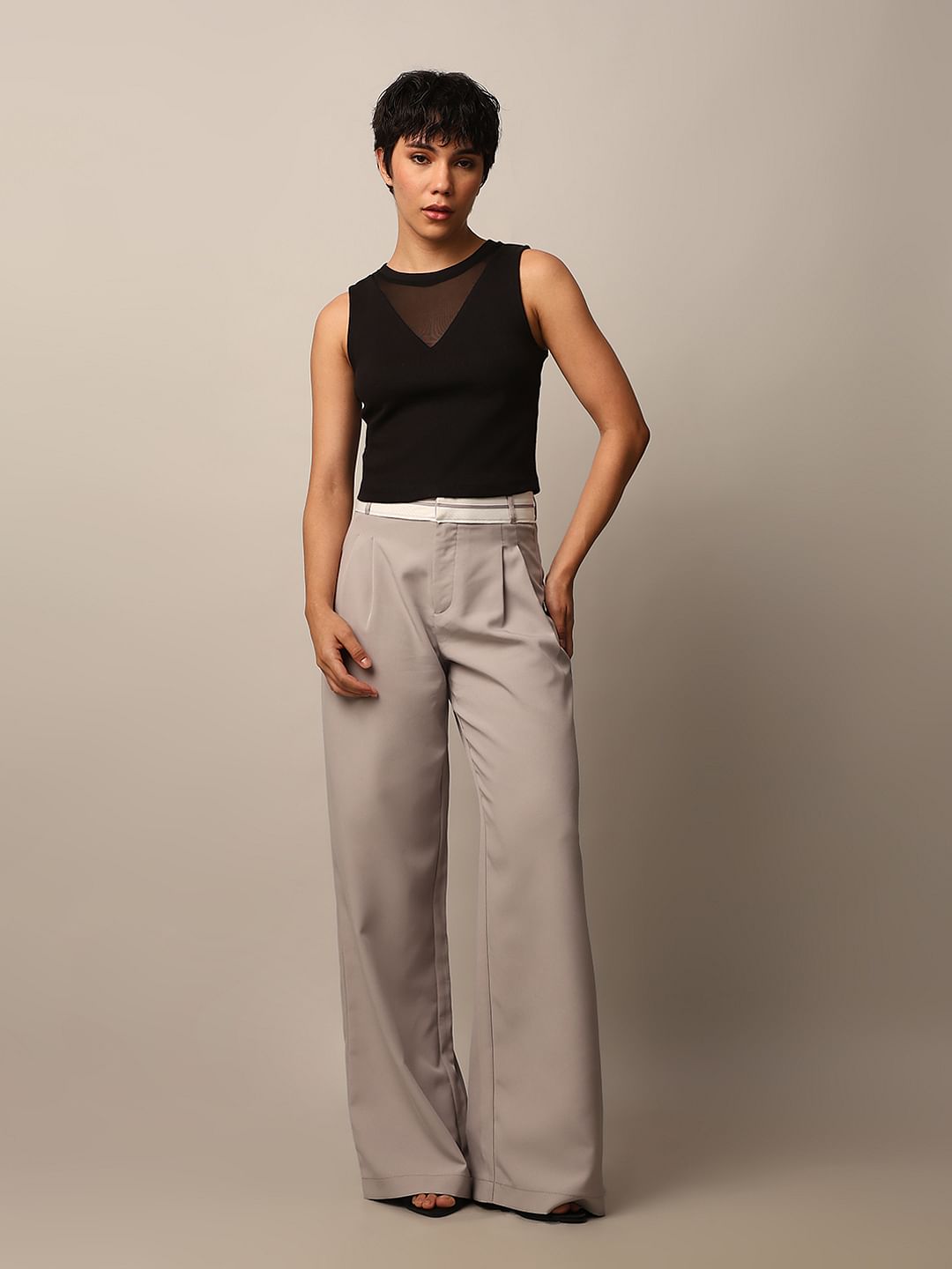 Black Ribbed Vest Top