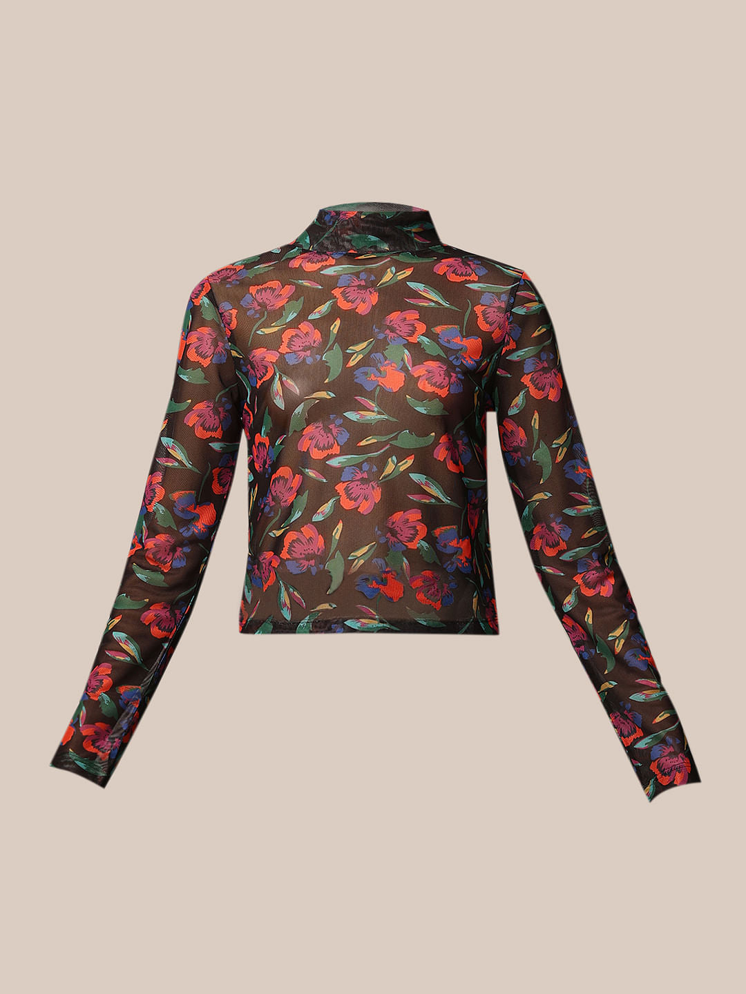 トップス MEDI LOOSE MESH FLOWER KNIT TOPS Buy Women Floral Patterned Knit Top Online at just Rs. 799.0