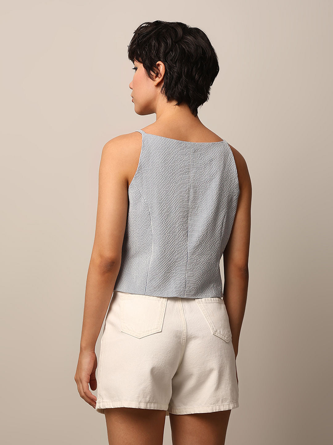 White Strappy Waistcoat Top