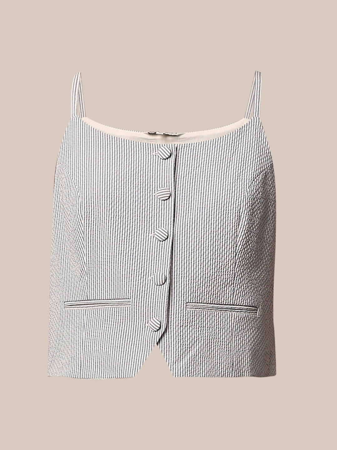 White Strappy Waistcoat Top