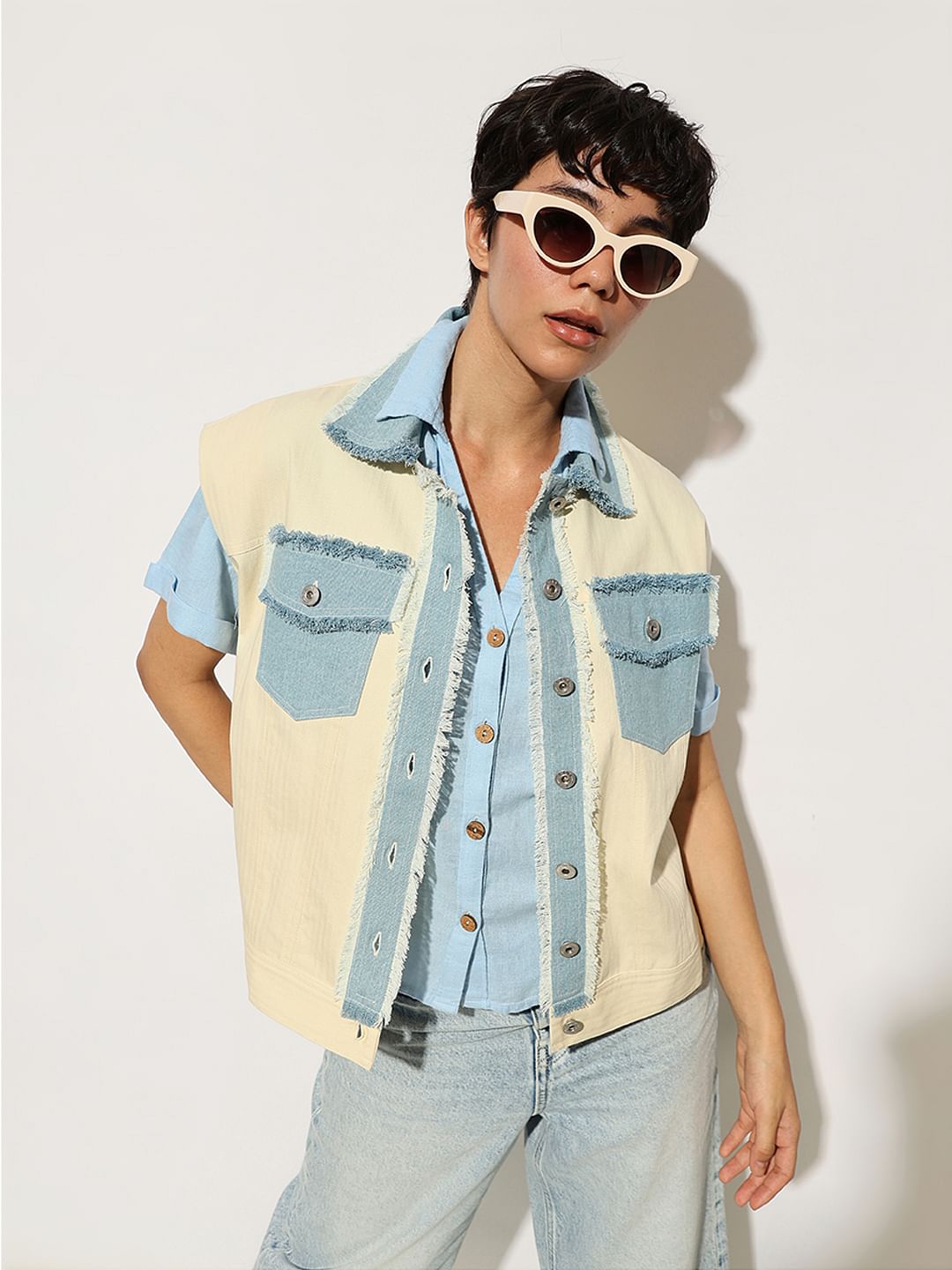 Off-White Denim Trim Shacket