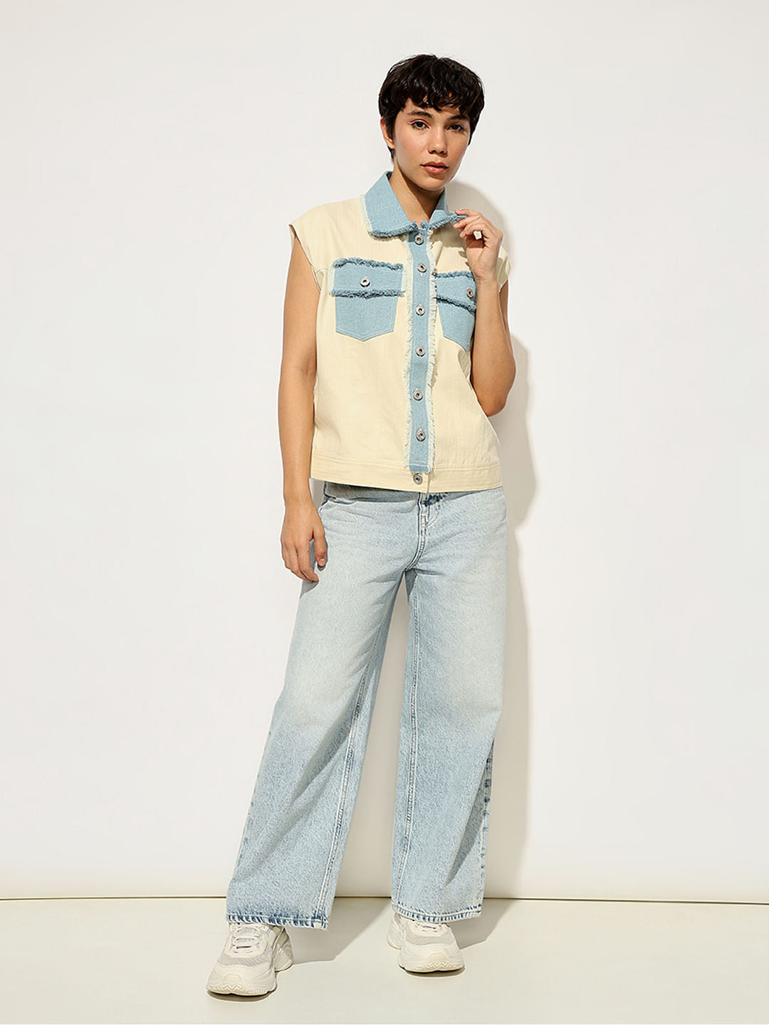 Off-White Denim Trim Shacket