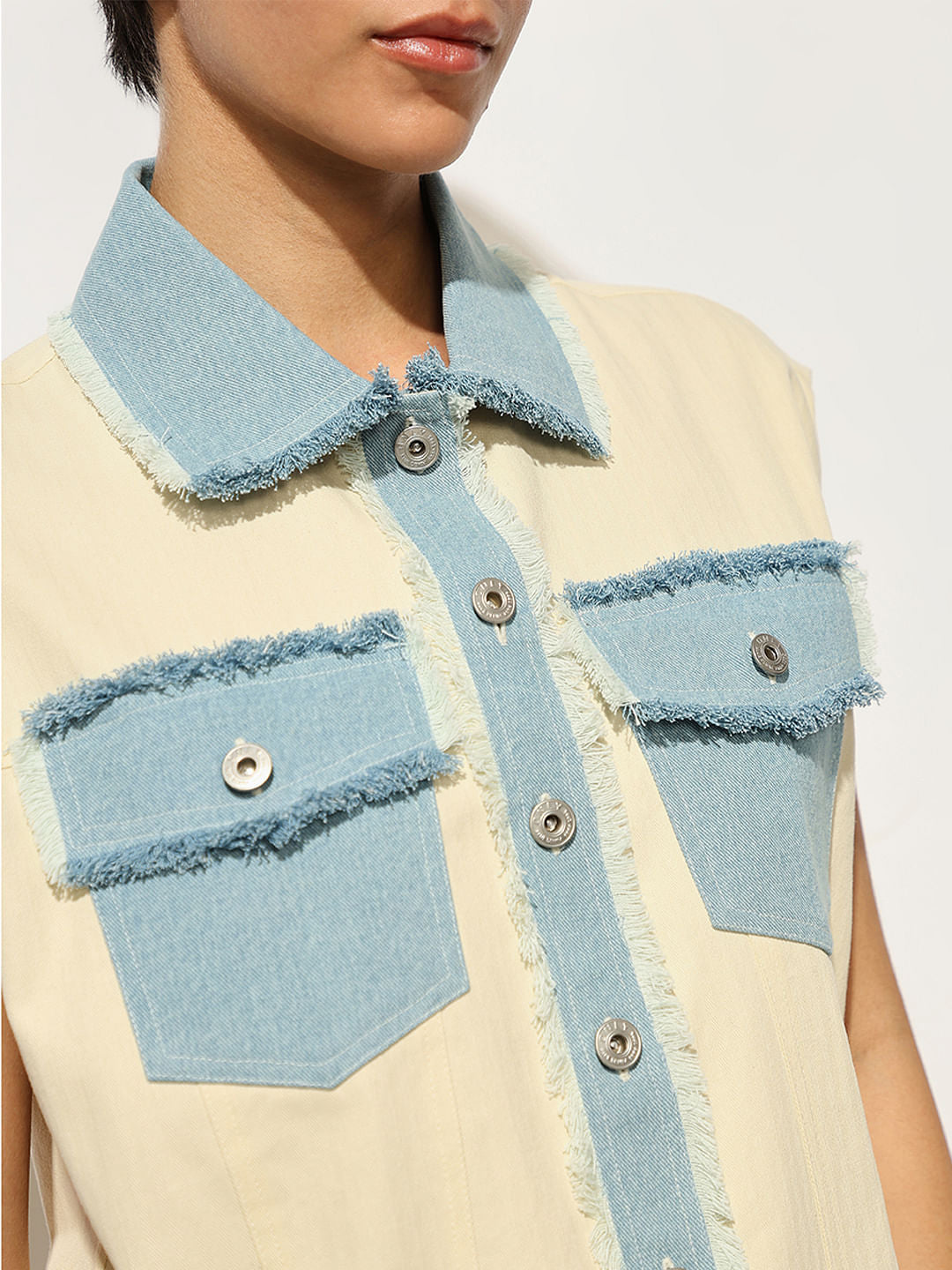 Off-White Denim Trim Shacket