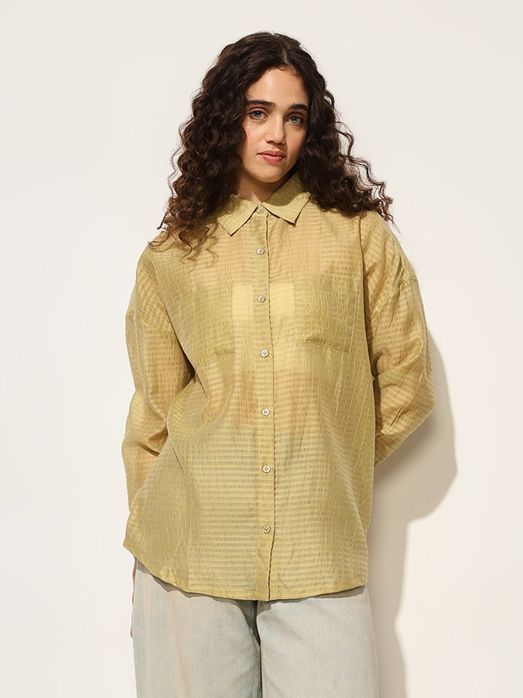 Warm Green Sheer Shirt