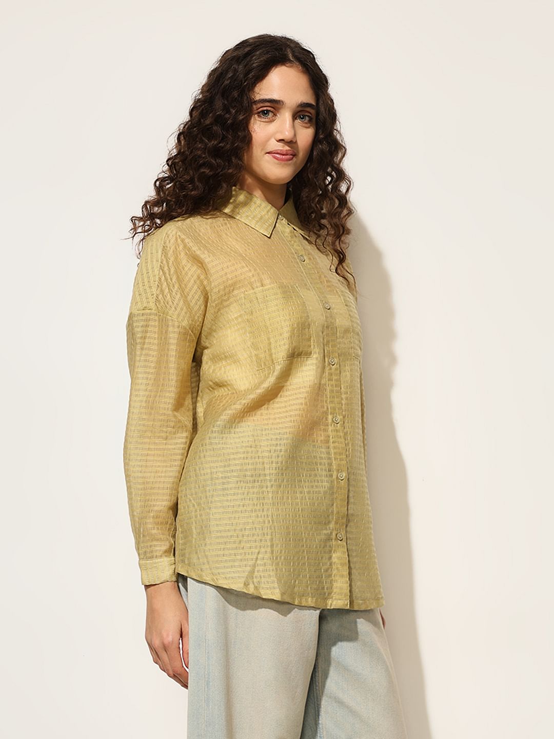 Warm Green Sheer Shirt