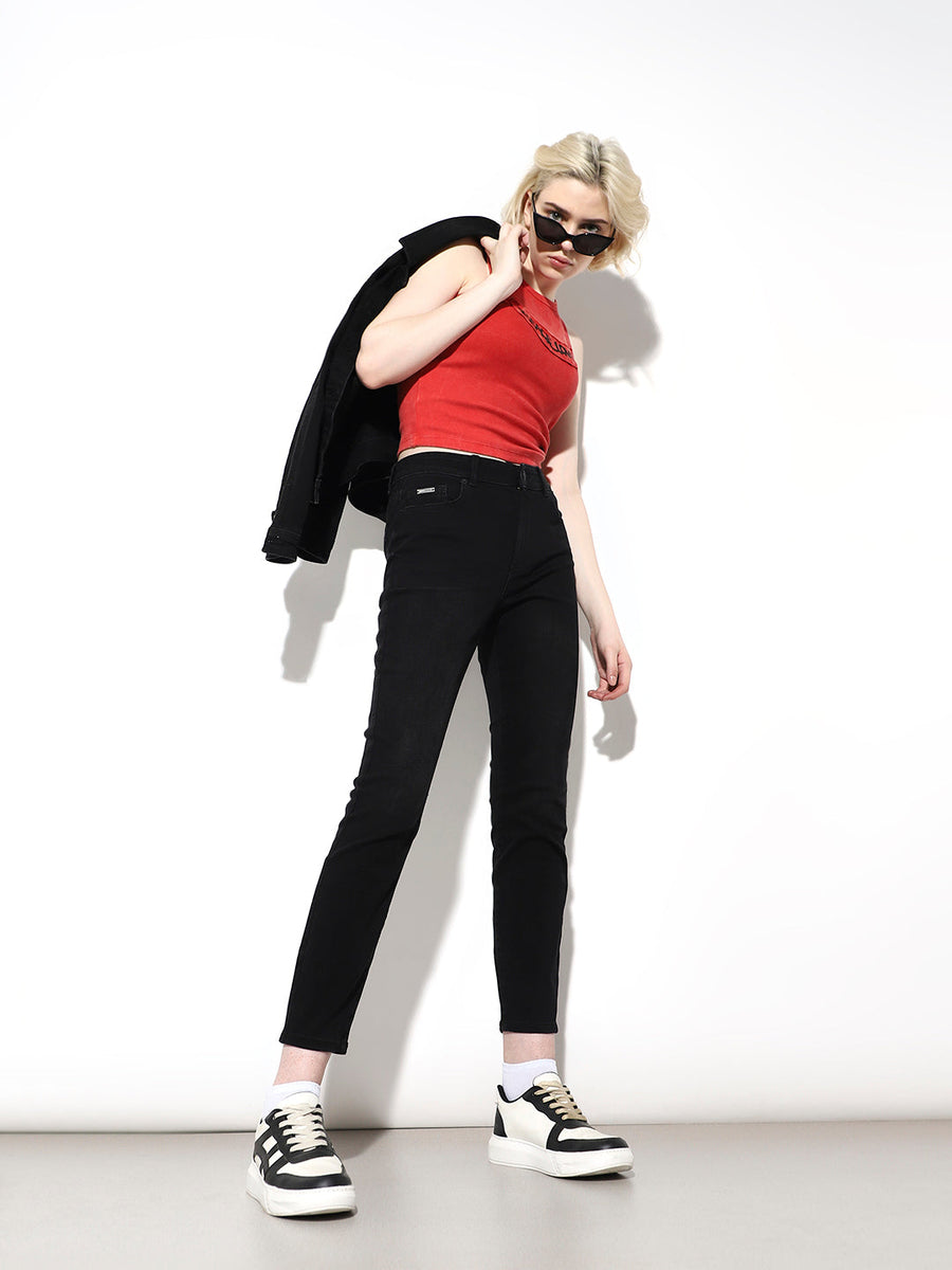Black High Rise Skinny Jeans