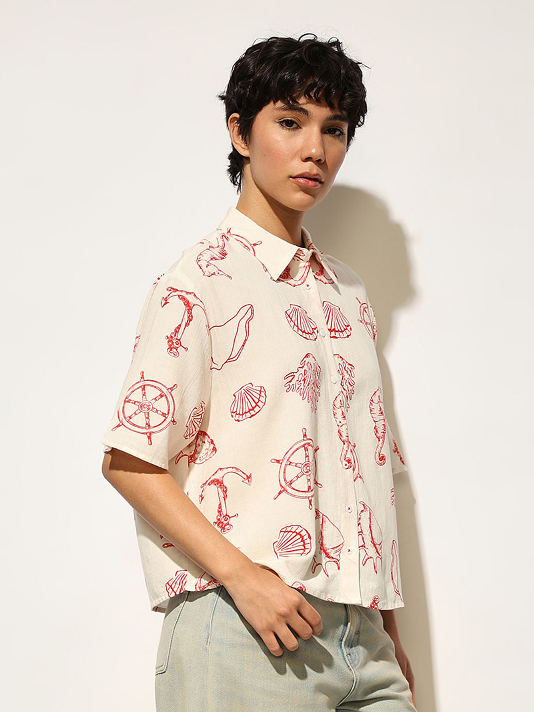 White Printed Shirt