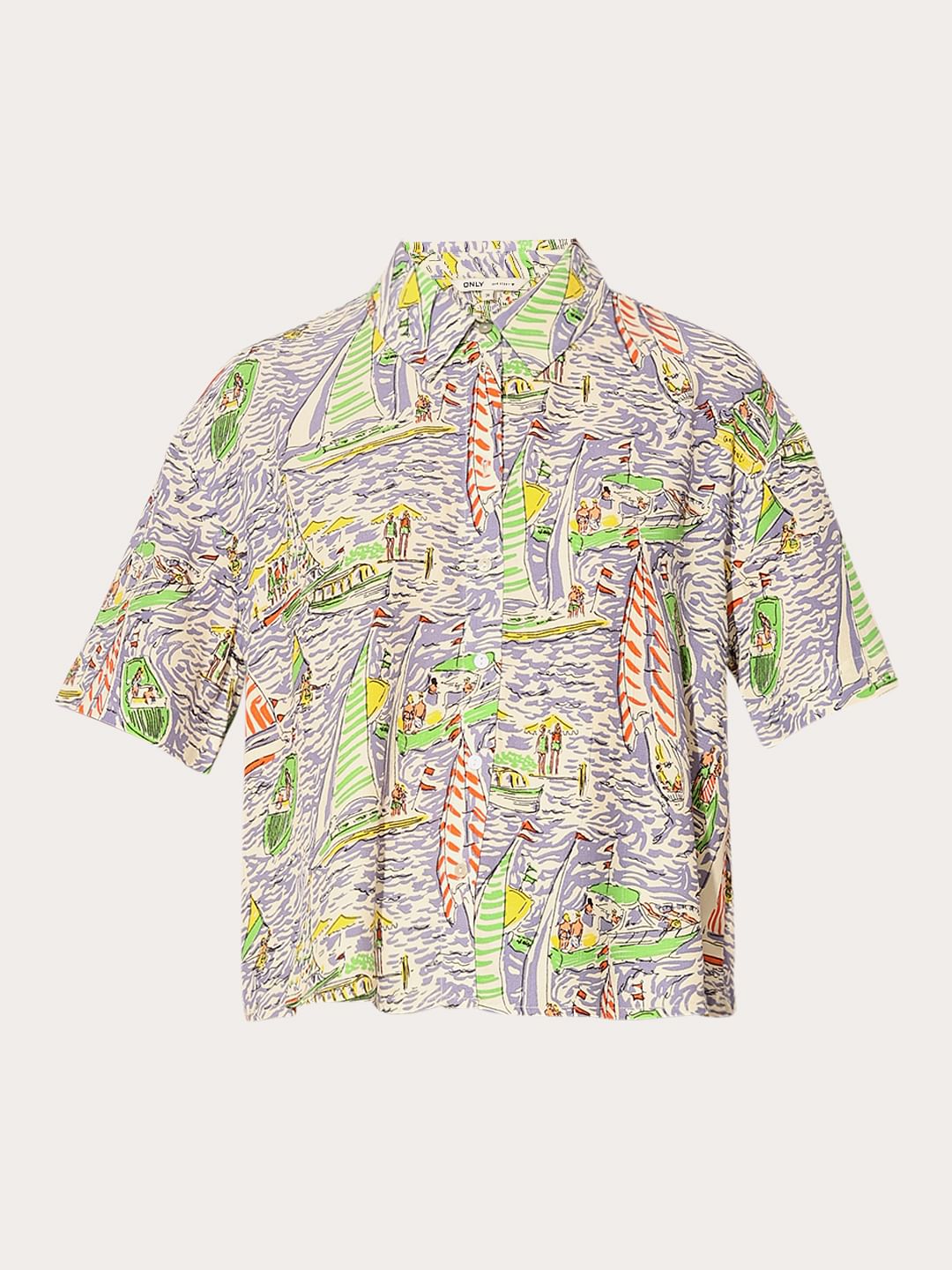 Multi-Colour Printed Viscose Shirt