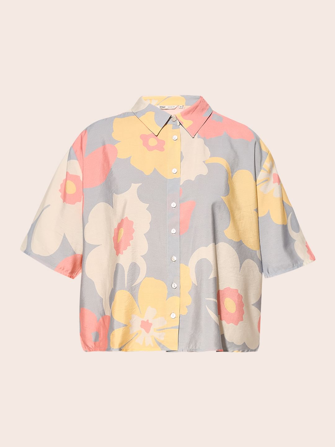 Blue Floral Loose Fit Shirt