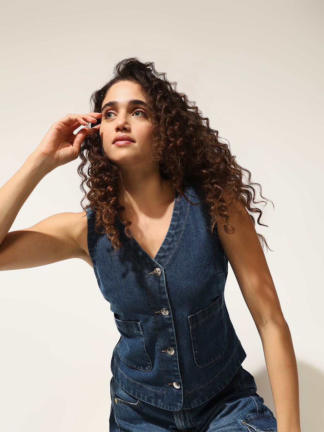 Blue Denim Vest - 34