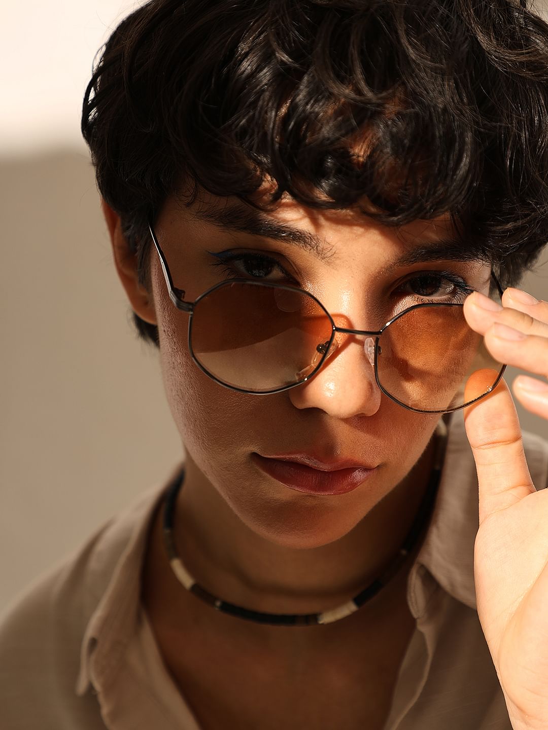Orange Rust Lens Sunglasses - Free Size