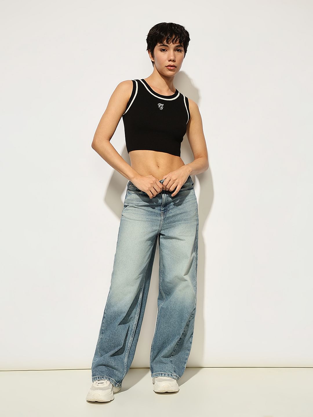 Black Knitted Crop Top