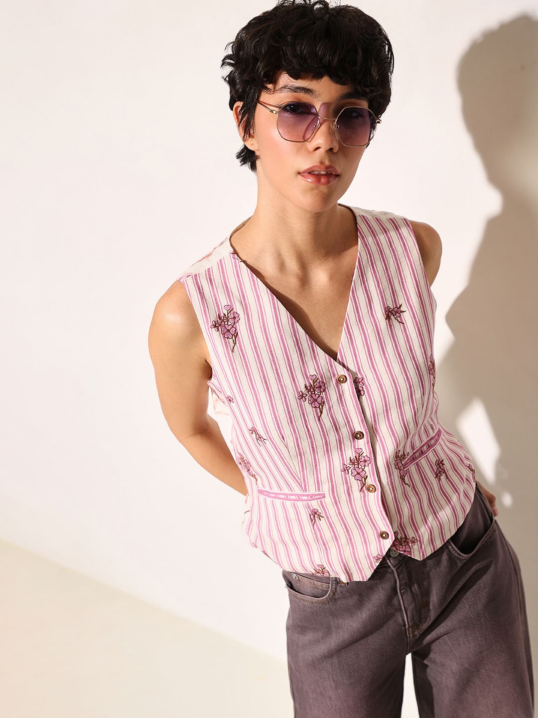 Pink Striped Waistcoat