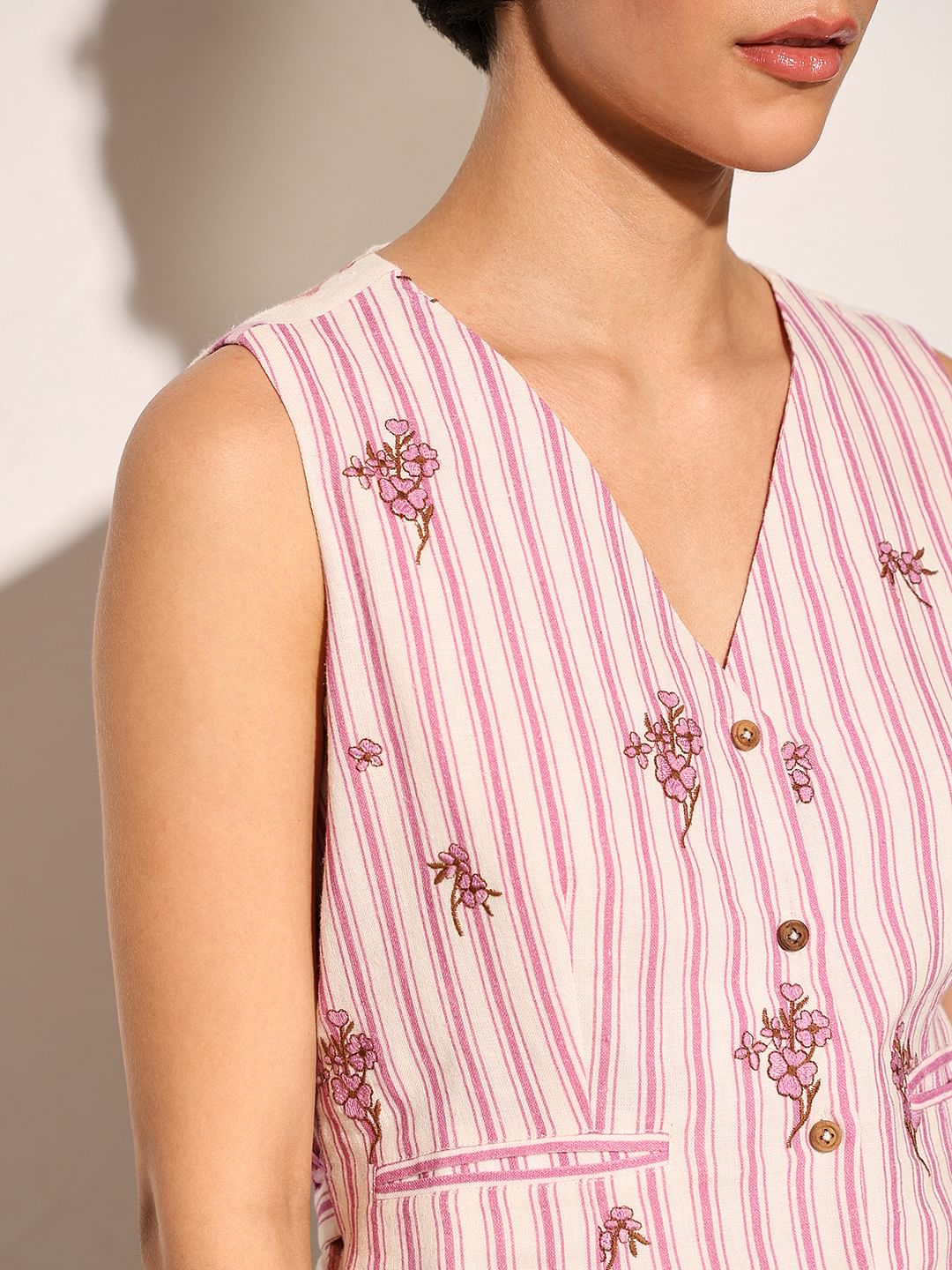 Pink Striped Waistcoat