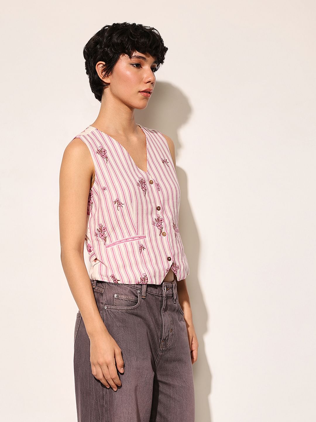 Pink Striped Waistcoat
