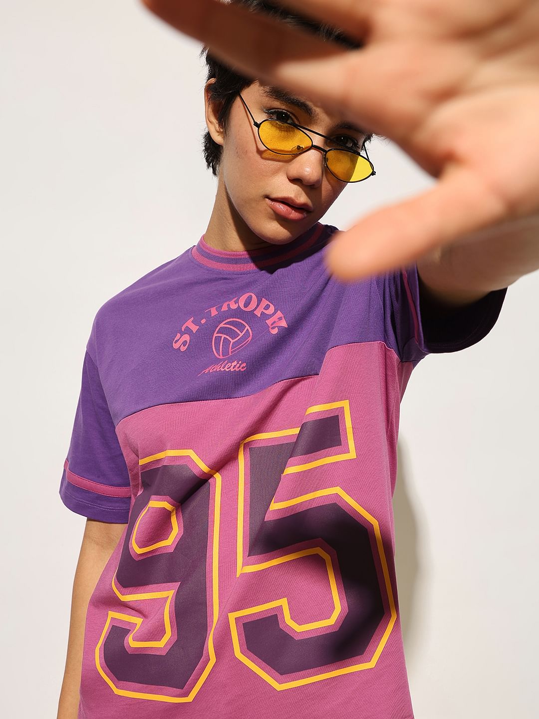 Purple Varsity Cotton T-Shirt