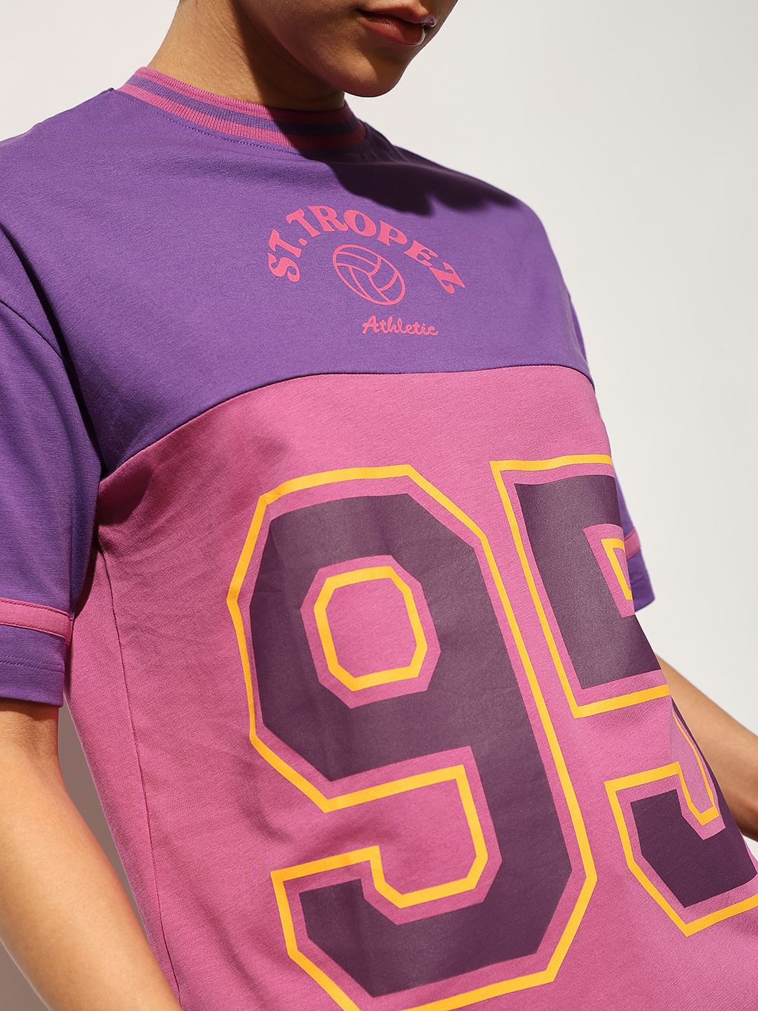 Purple Varsity Cotton T-Shirt