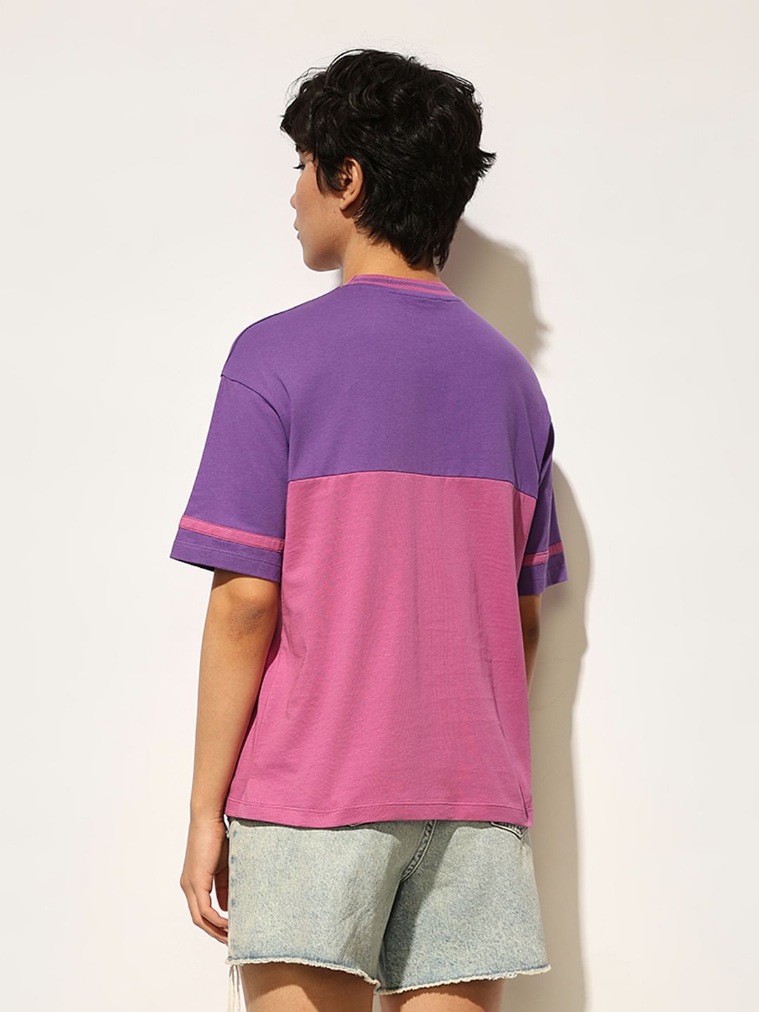 Purple Varsity Cotton T-Shirt