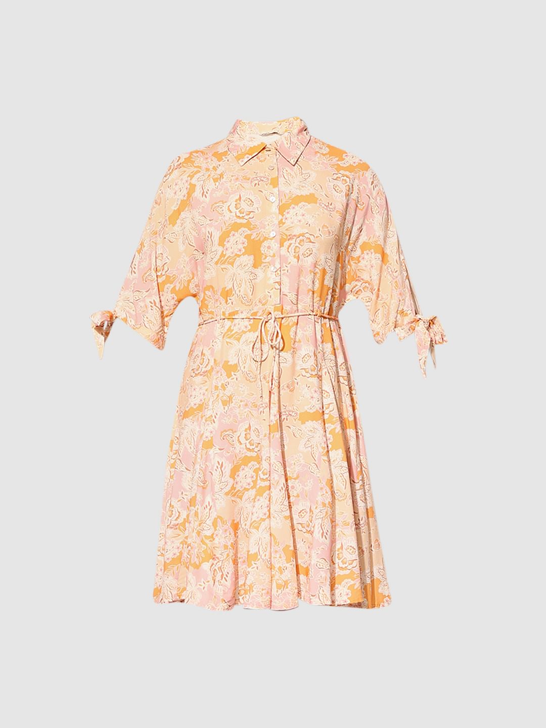 Orange Abstract Print Dress