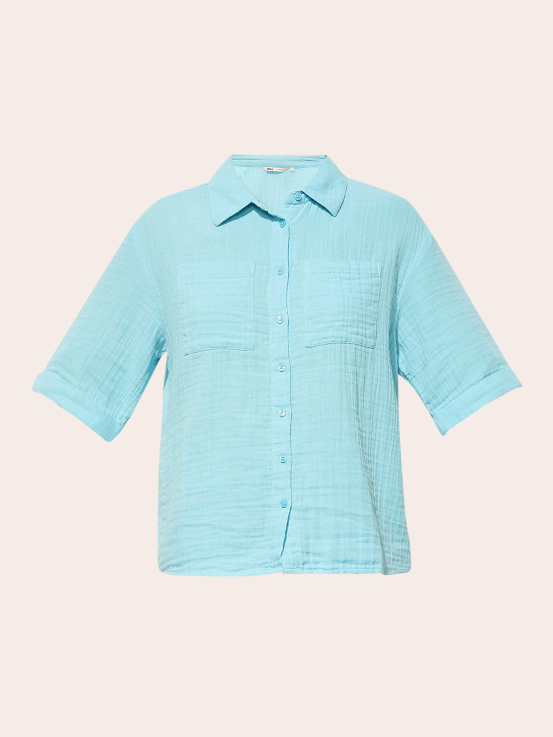 Blue Cotton Shirt & Shorts Set