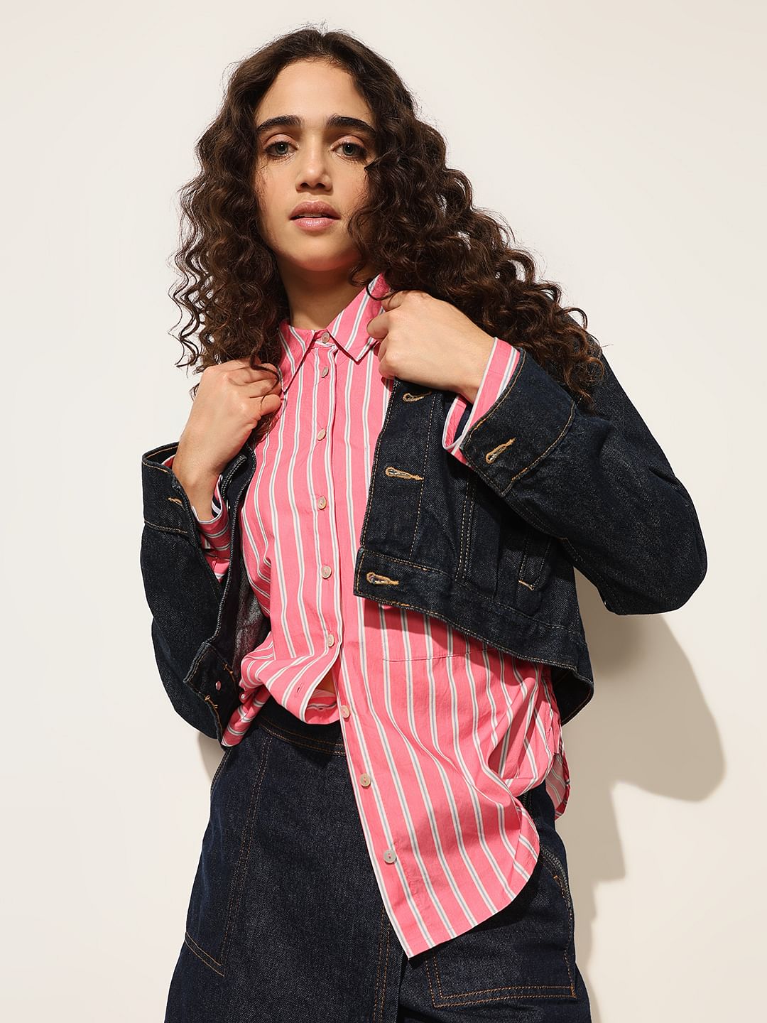 Pink Striped Cotton Shirt