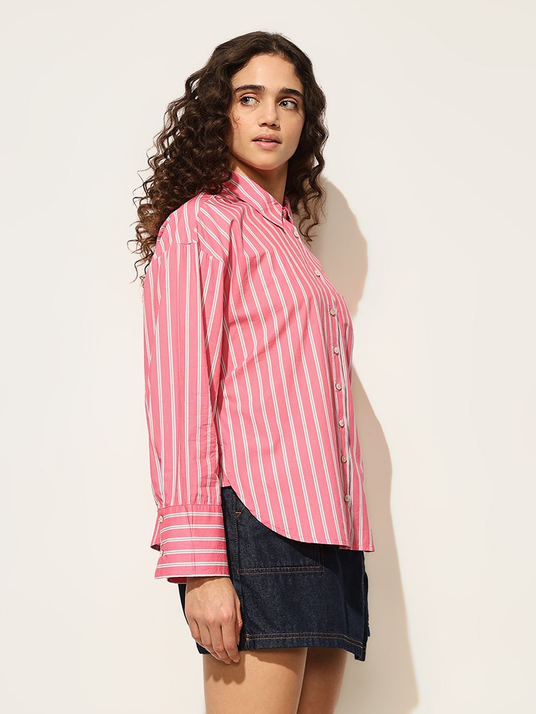 Pink Striped Cotton Shirt