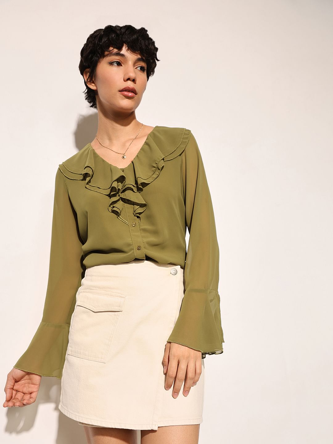 Olive Sheer Shirt