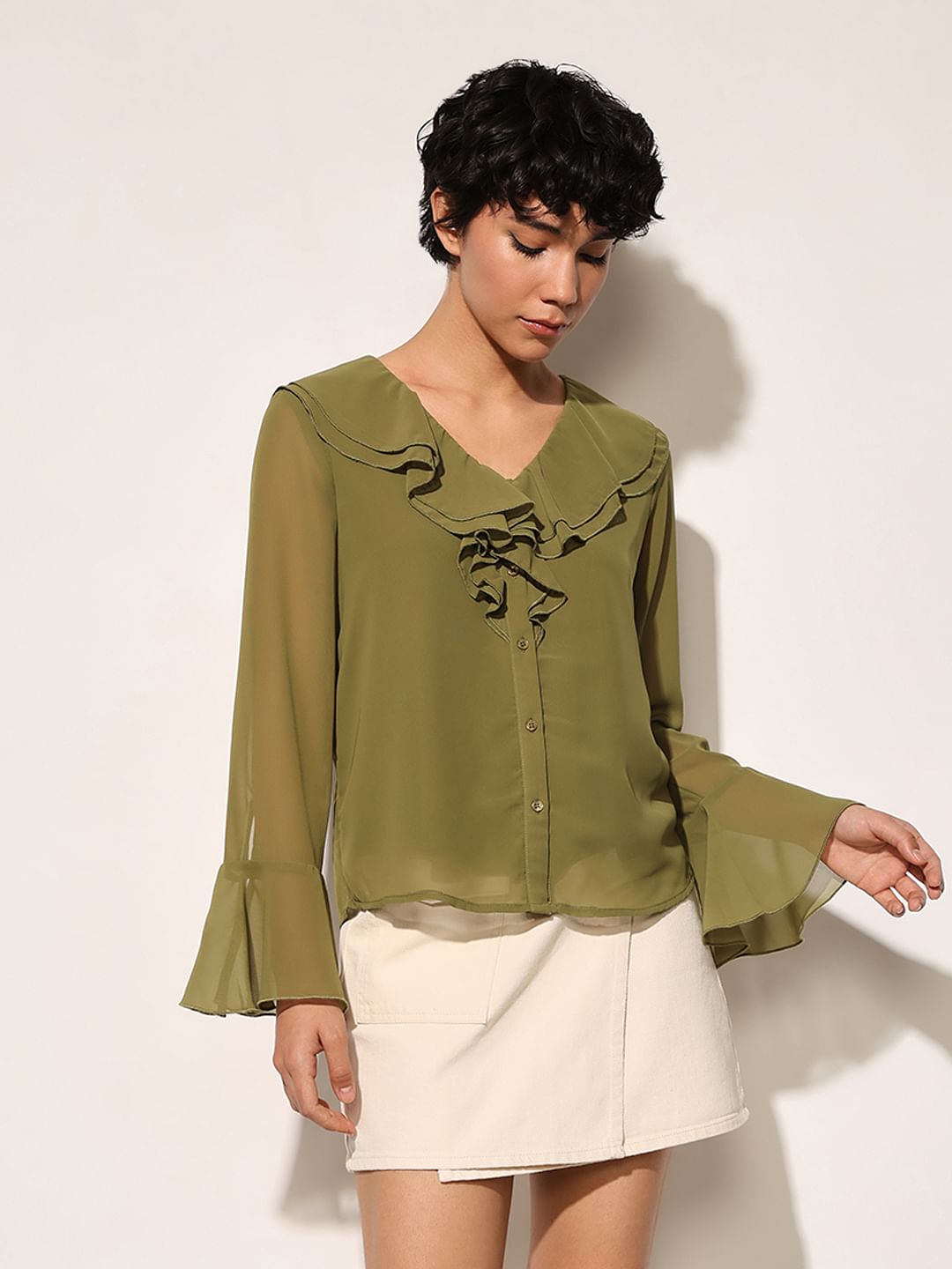Olive Sheer Shirt