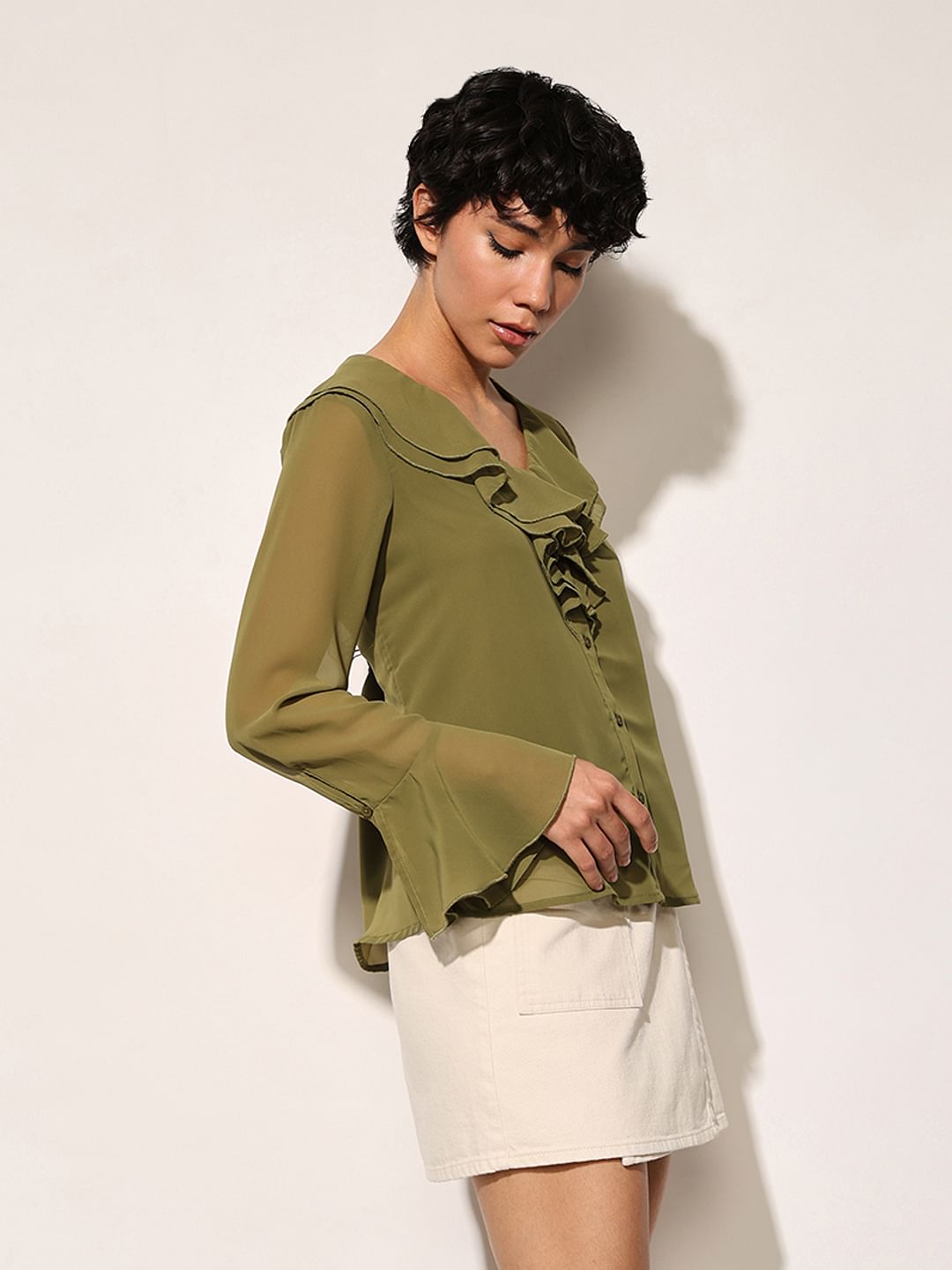 Olive Sheer Shirt