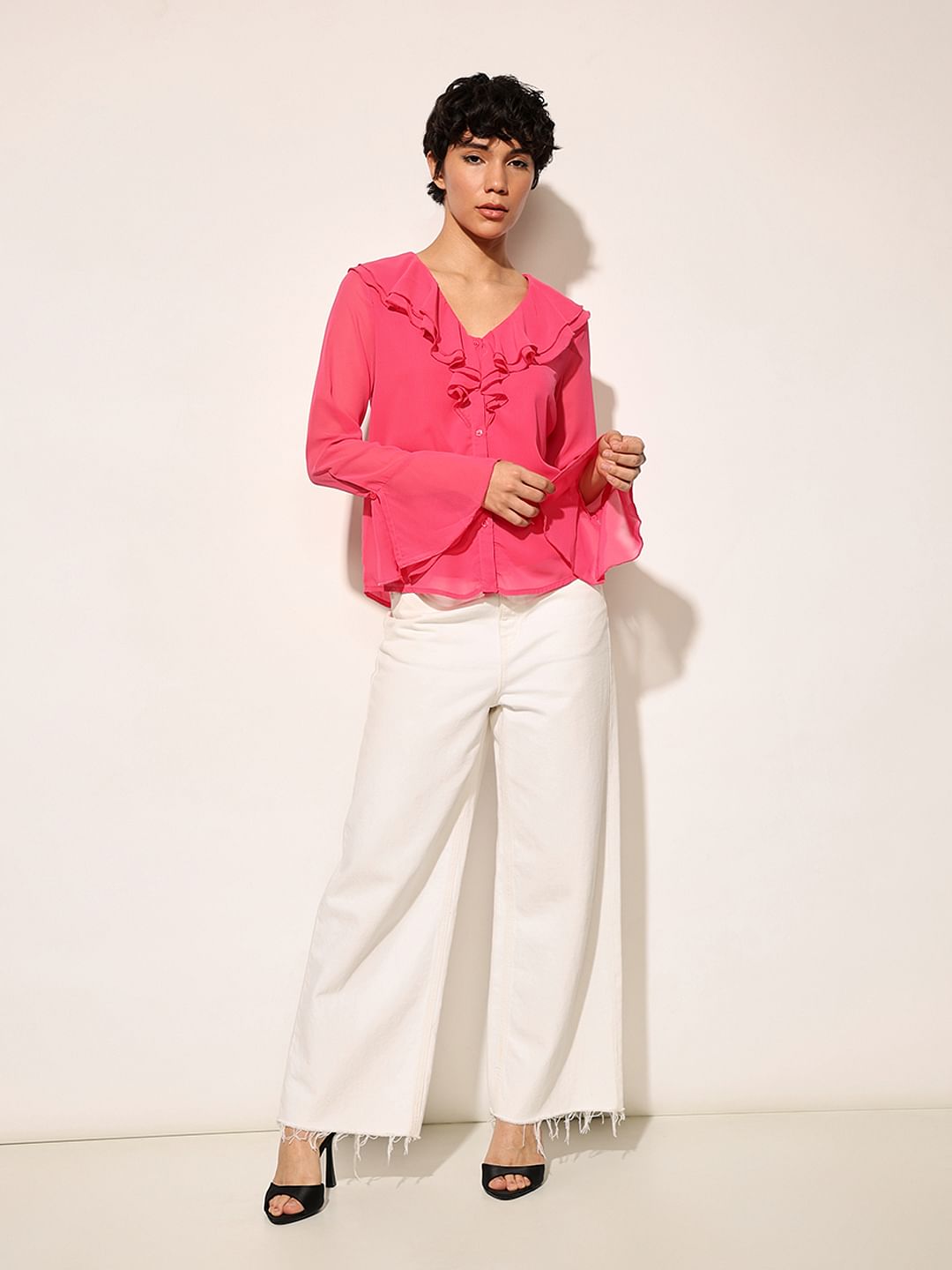 Bright Pink Sheer Shirt