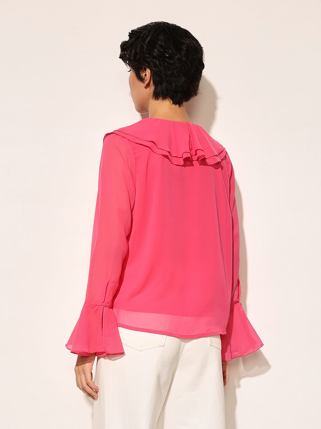 Bright Pink Sheer Shirt