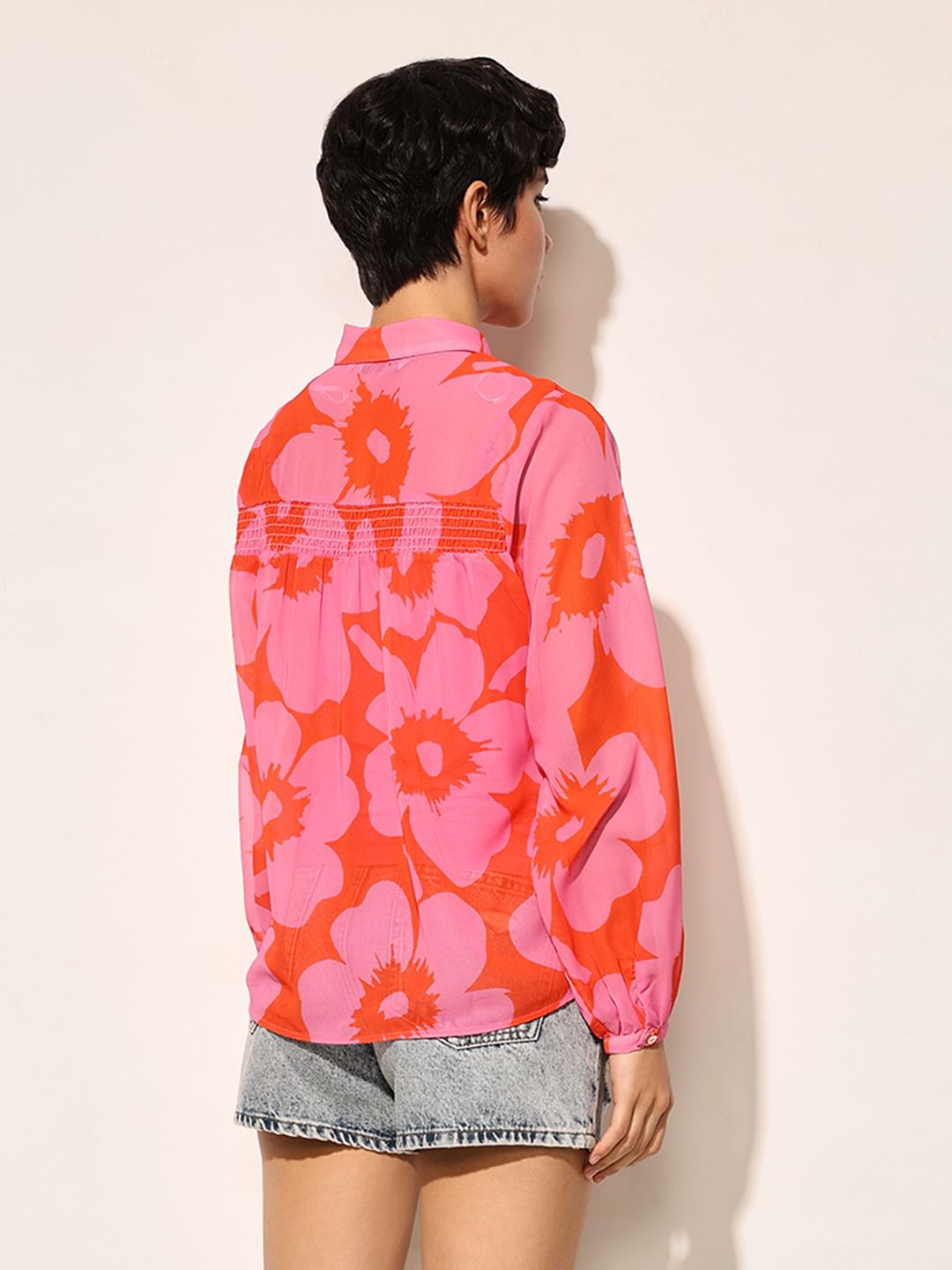 Pink Abstract Print Shirt